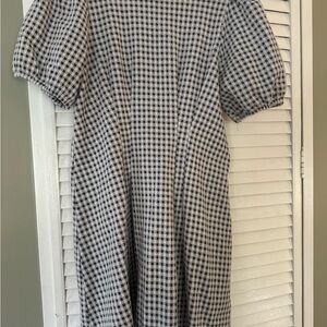 LOFT Black and White Checkered Dress